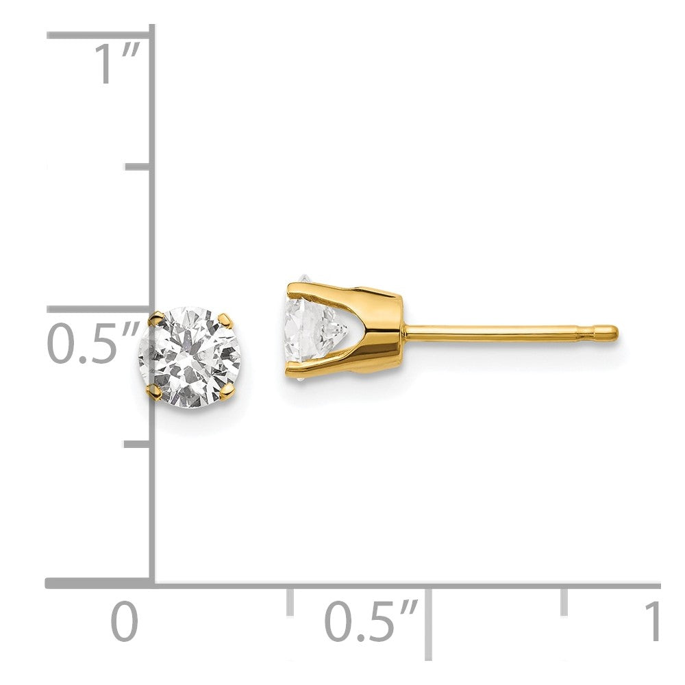 14y .85ct. I1 J-K Diamond Stud Push-on Post Earrings
