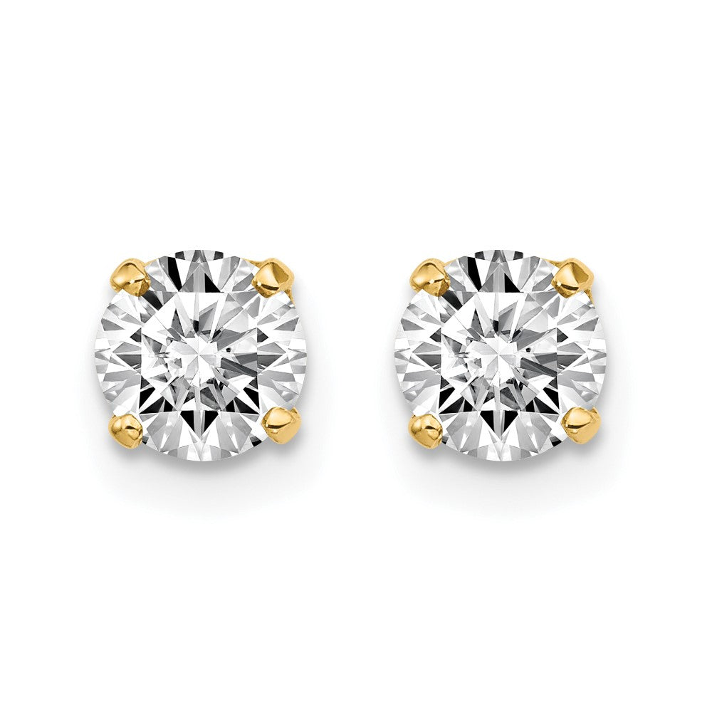 14y .95ct. I1 J-K Diamond Stud Push-on Post Earrings