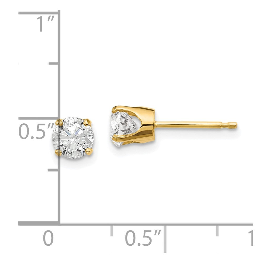 14y .95ct. I1 J-K Diamond Stud Push-on Post Earrings