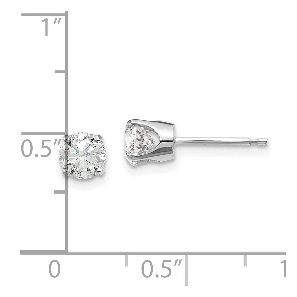 14kw .95ct I1 J-K Diamond Stud Push-on Post Earrings