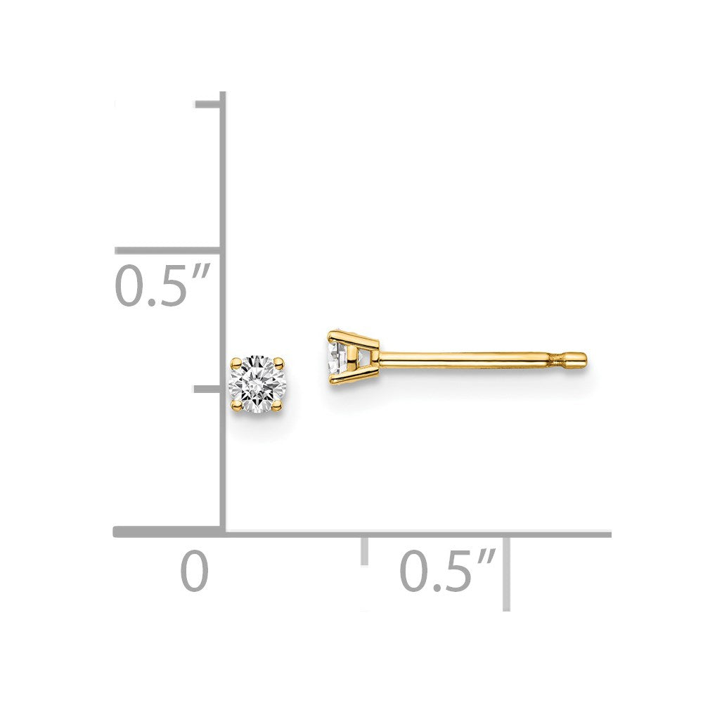 14y .10ct. I1 J-K Diamond Stud Push-on Post Earrings