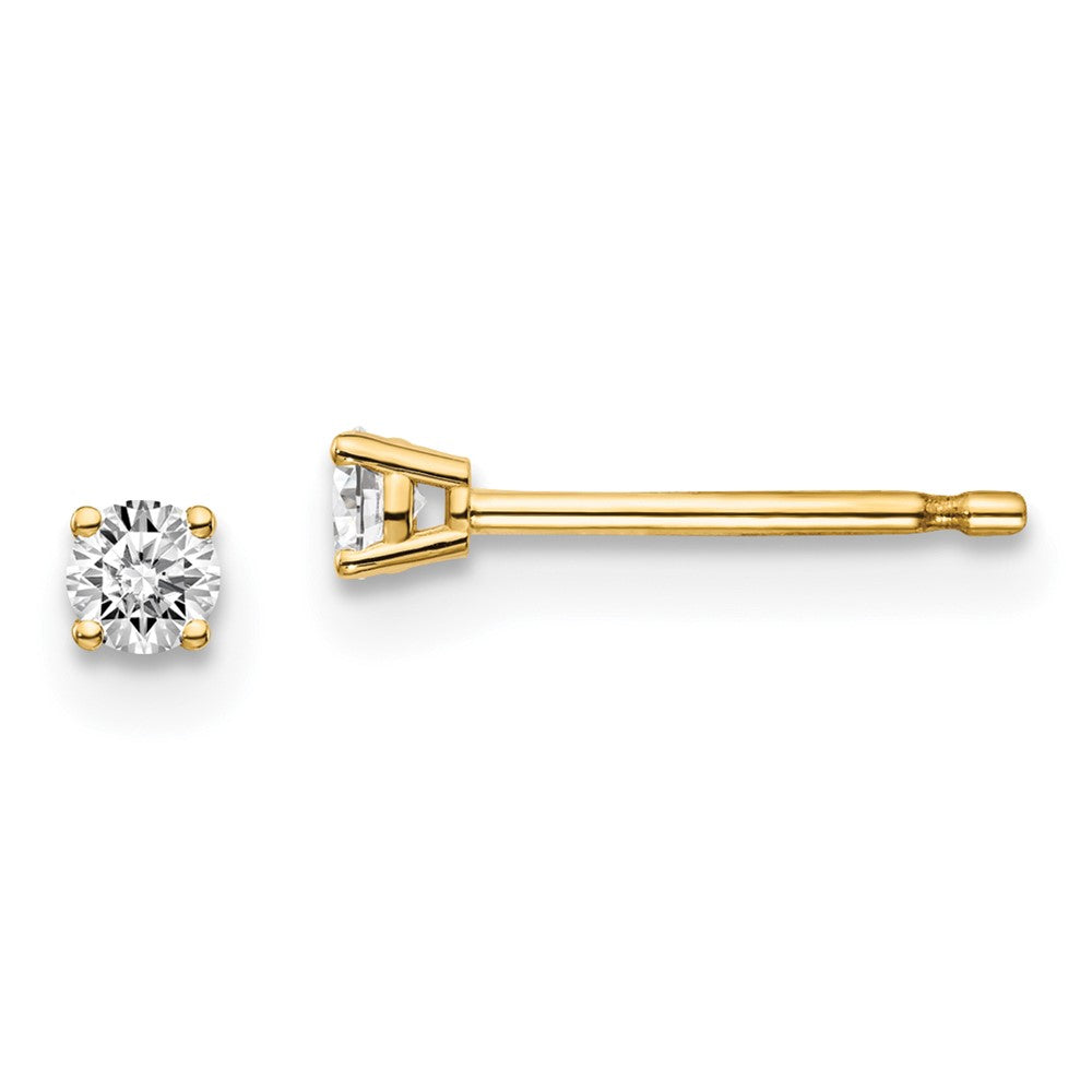 14y .10ct. I1 J-K Diamond Stud Push-on Post Earrings