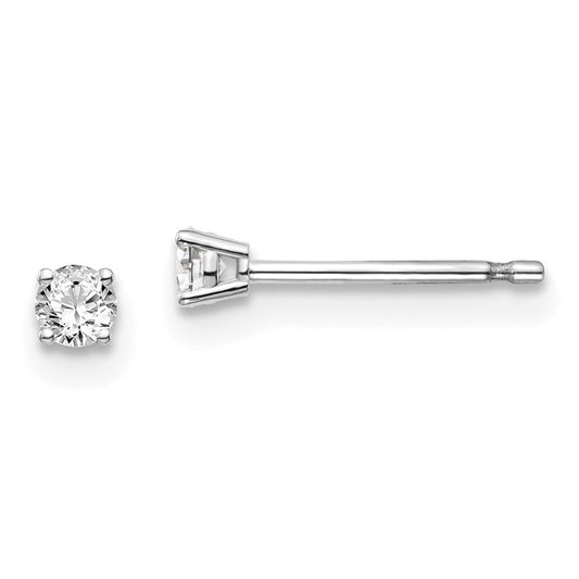 14k White Gold .10ct I1 J-K Diamond Stud Push-on Post Earrings