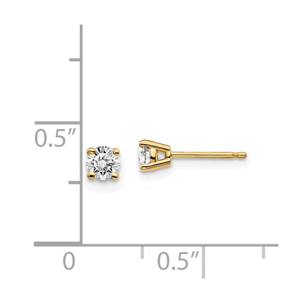14y .30ct. I1 J-K Diamond Stud Push-on Post Earrings