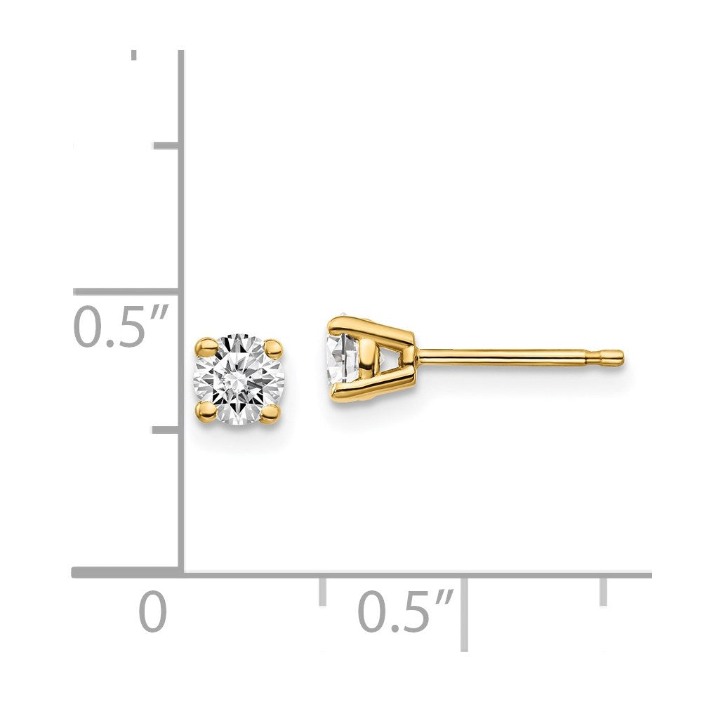14y .50ct. I1 J-K Diamond Stud Push-on Post Earrings