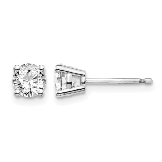 14k White Gold .85ct I1 J-K Diamond Stud Push-on Post Earrings