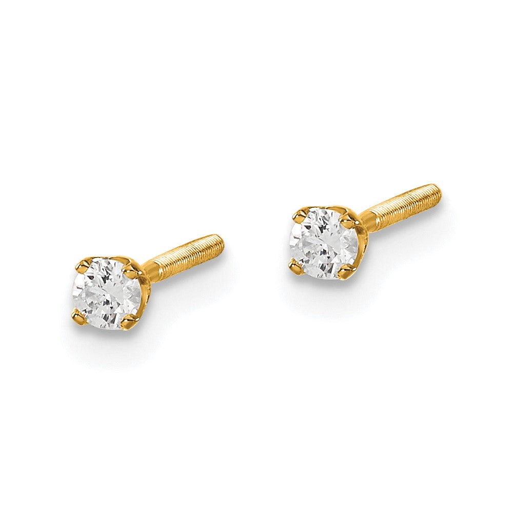 14ky .10ct. VS2/SI1 G-I Diamond Stud Thread on/off Post Earrings