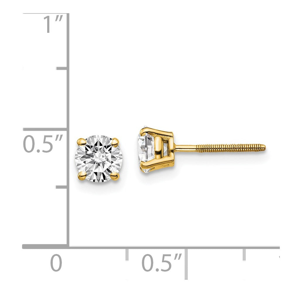 14ky 1.00ct. SI3 G-I Diamond Stud Thread on/off Post Earrings