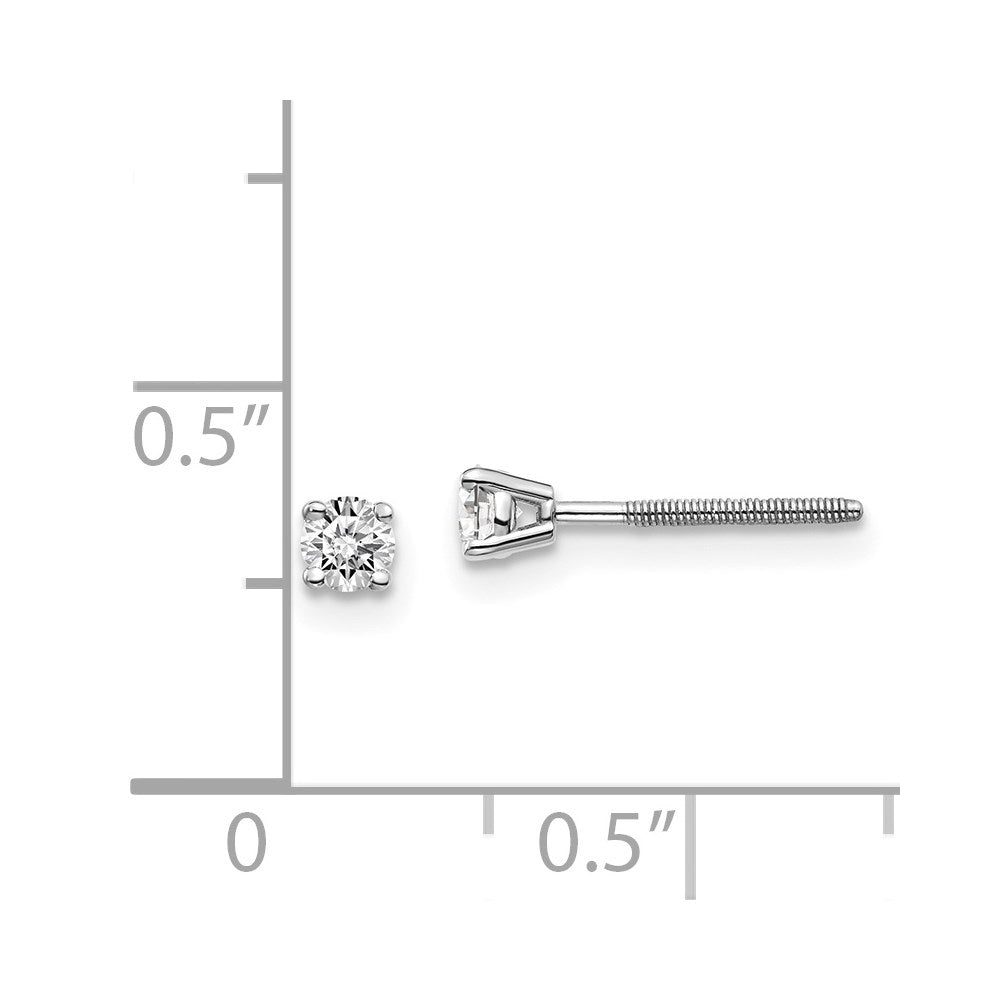 14kw .20ct SI3 G-I Diamond Stud Thread on/off Post Earrings