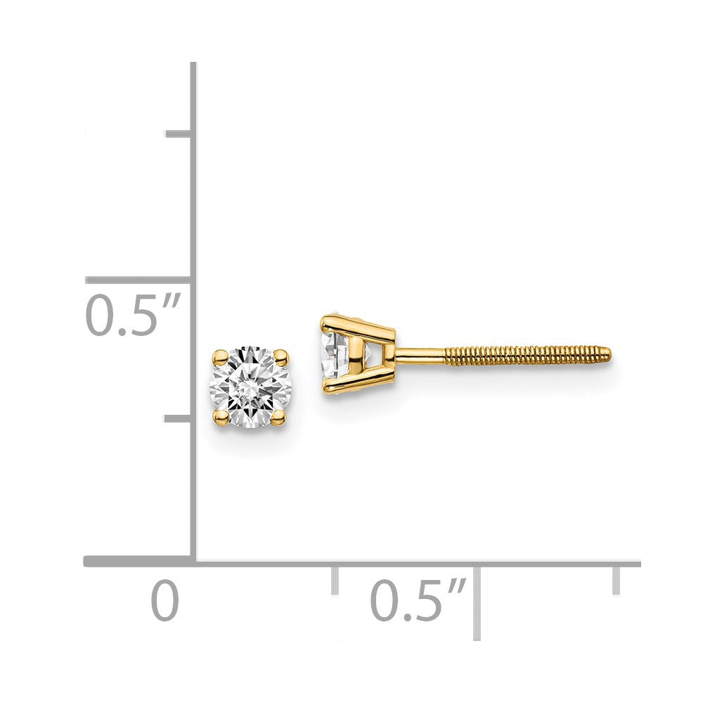 14ky .40ct. SI3 G-I Diamond Stud Thread on/off Post Earrings