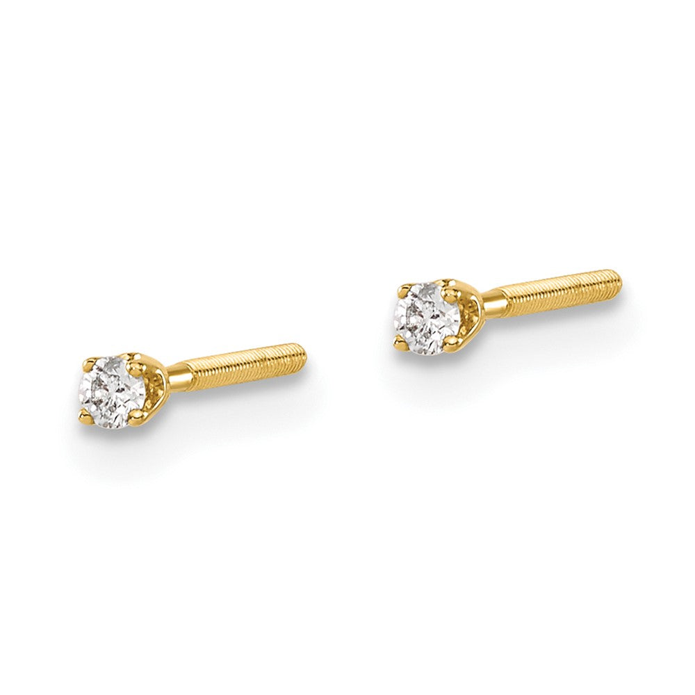 14ky .05ct. SI3 G-I Diamond Stud Thread on/off Post Earrings