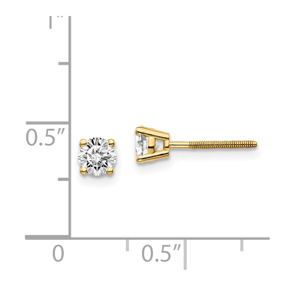 14ky .60ct. SI3 G-I Diamond Stud Thread on/off Post Earrings