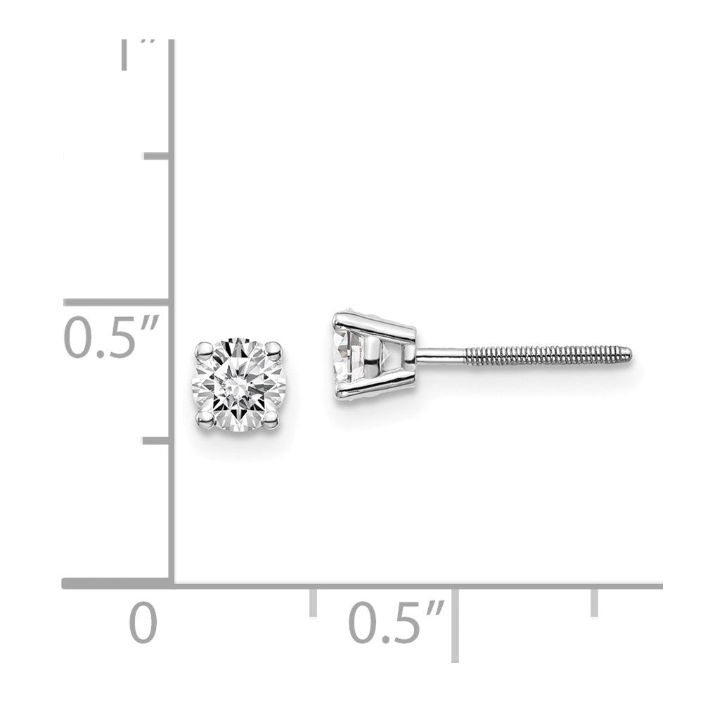 14kw .60ct SI3 G-I Diamond Stud Thread on/off Post Earrings