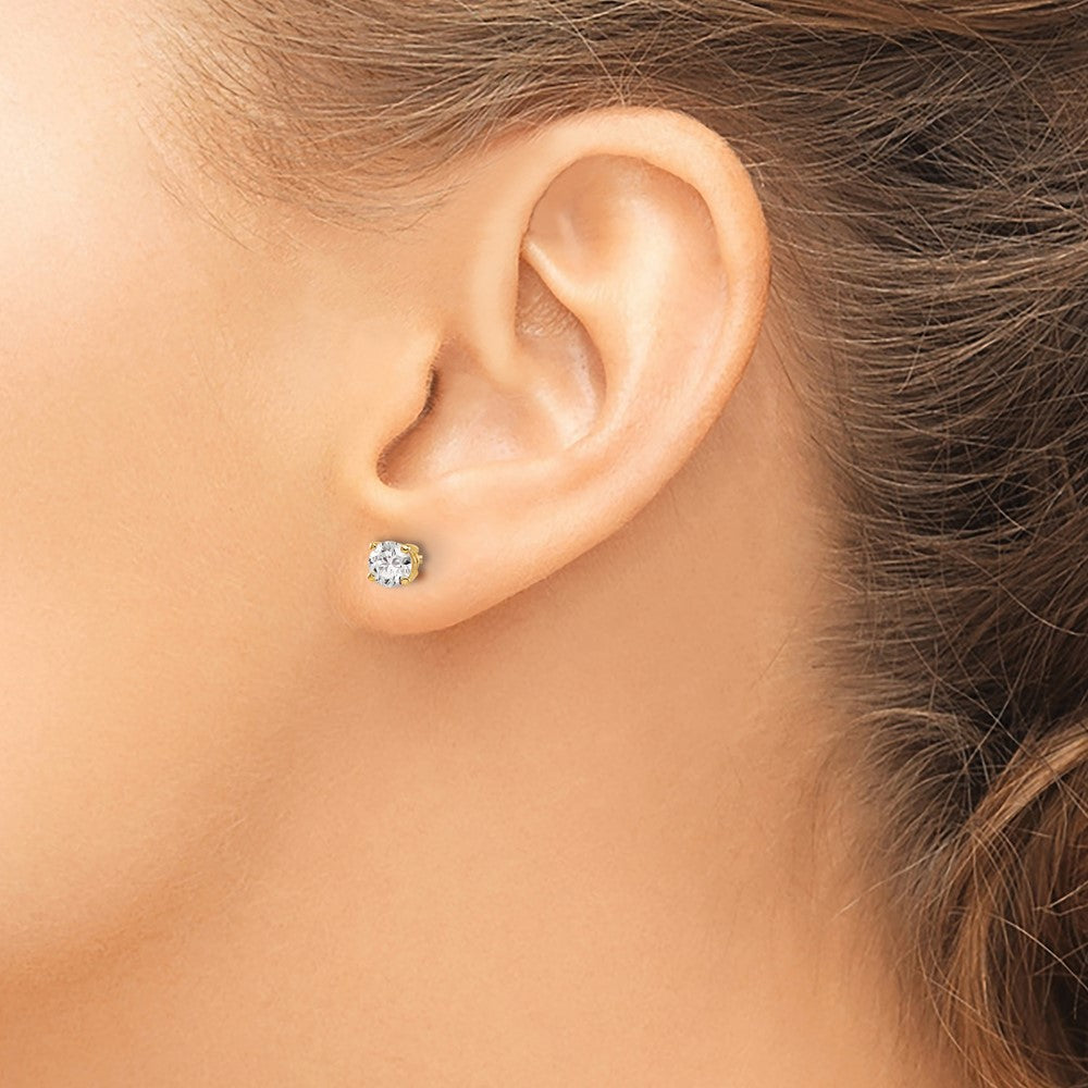 14k Yellow Gold .70ct. SI3 G-I Diamond Stud Thread on/off Post Earrings