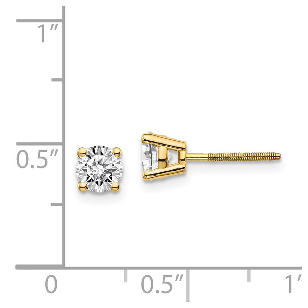 14ky .85ct. SI3 G-I Diamond Stud Thread on/off Post Earrings