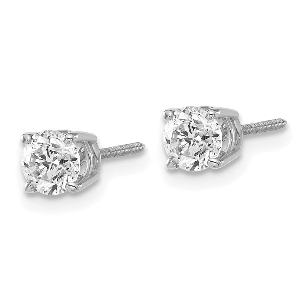 14k White Gold .95ct VS2/SI1 G-I Diamond Stud Thread on/off Post Earrings