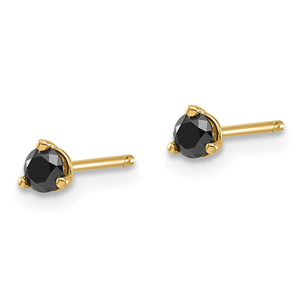 14k Yellow Gold .25ct. Black Diamond Stud Earrings