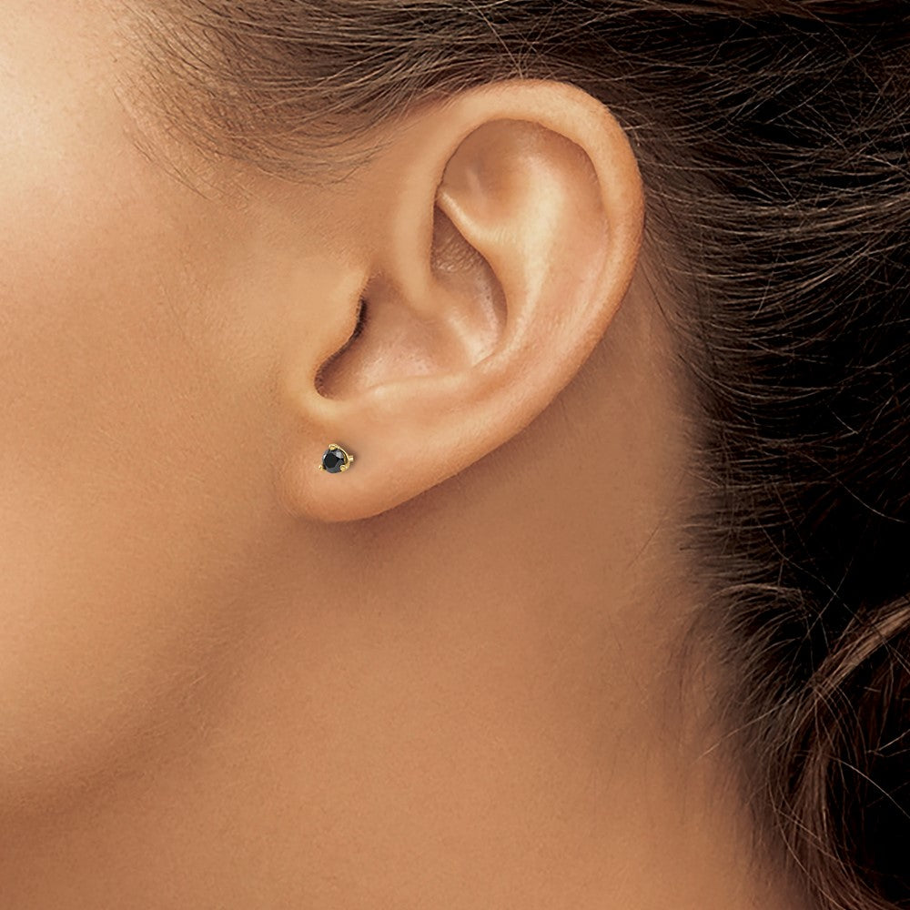 14k Yellow Gold .25ct. Black Diamond Stud Earrings