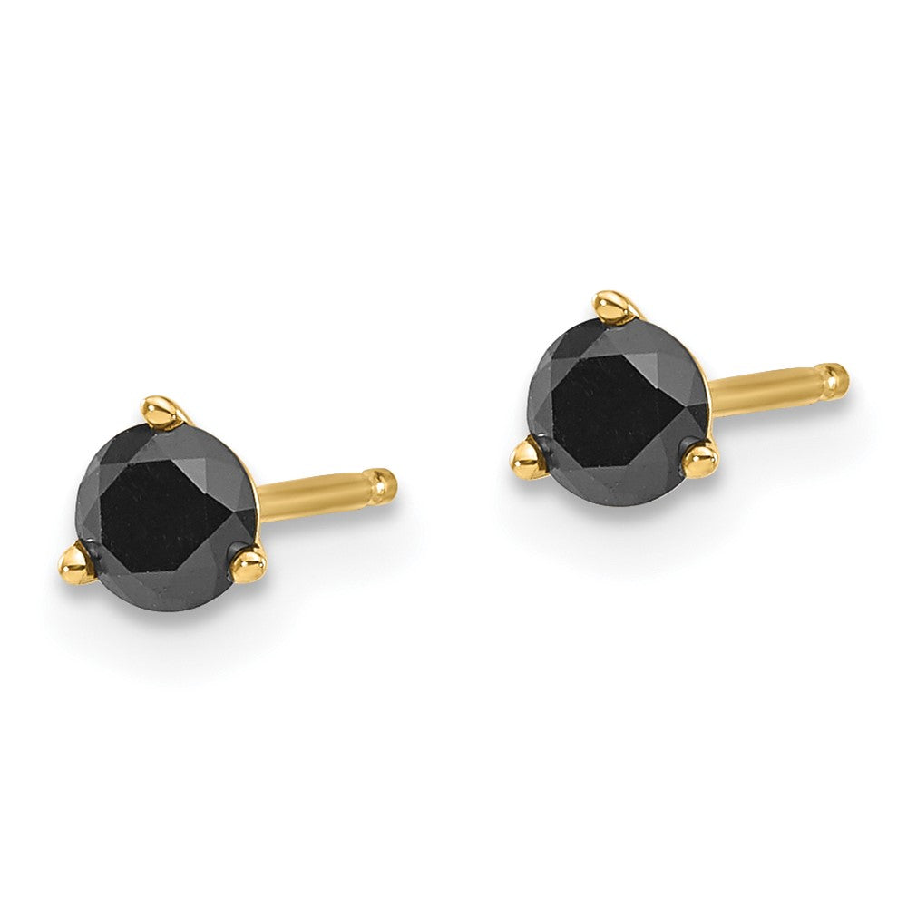 14k Yellow Gold .40ct. Black Diamond Stud Earrings