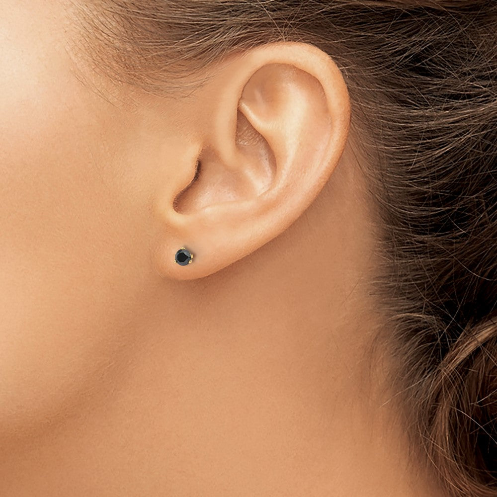 14k Yellow Gold .40ct. Black Diamond Stud Earrings