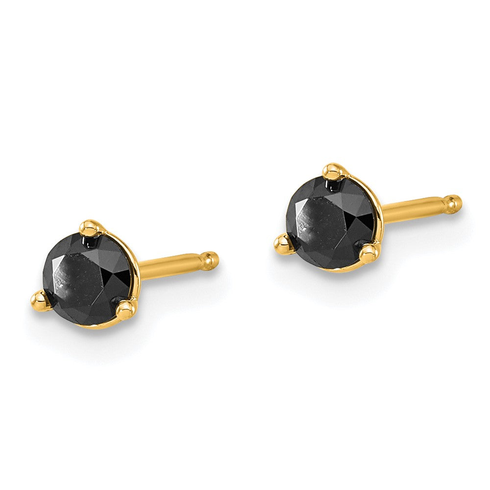 14k Yellow Gold .50ct. Black Diamond Stud Earrings