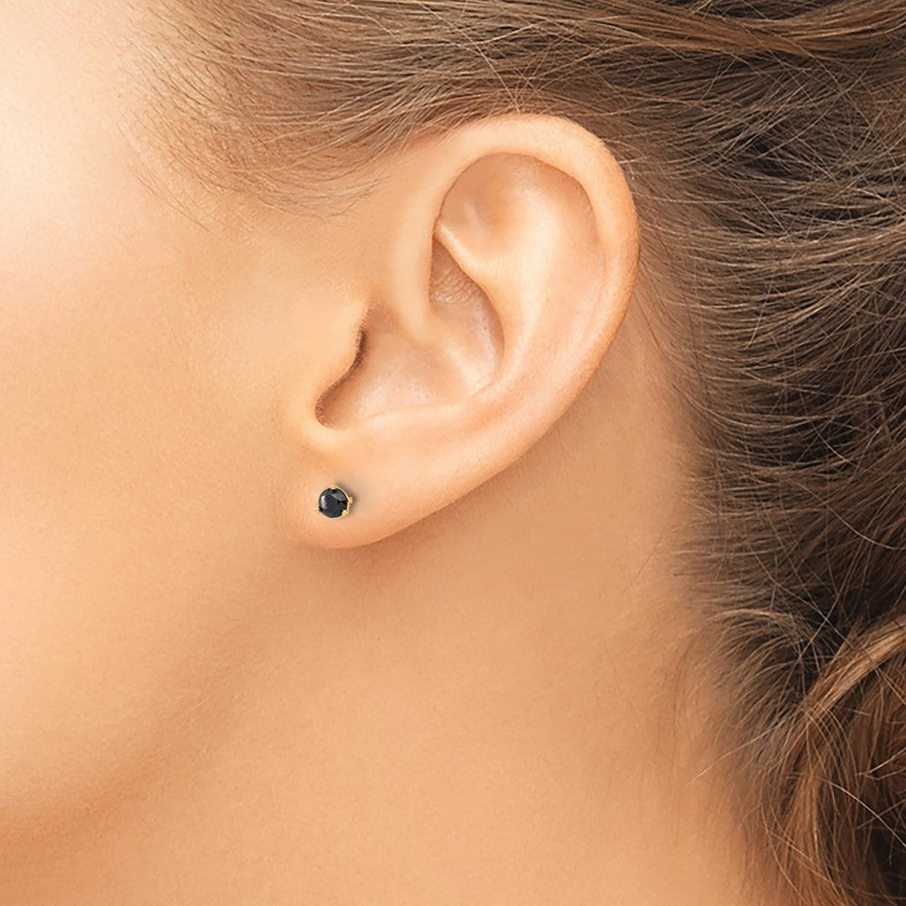 14k Yellow Gold .50ct. Black Diamond Stud Earrings