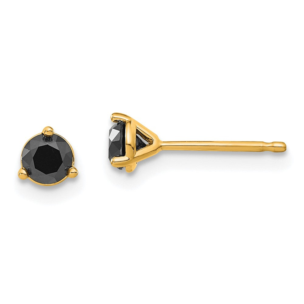 14k Yellow Gold .50ct. Black Diamond Stud Earrings