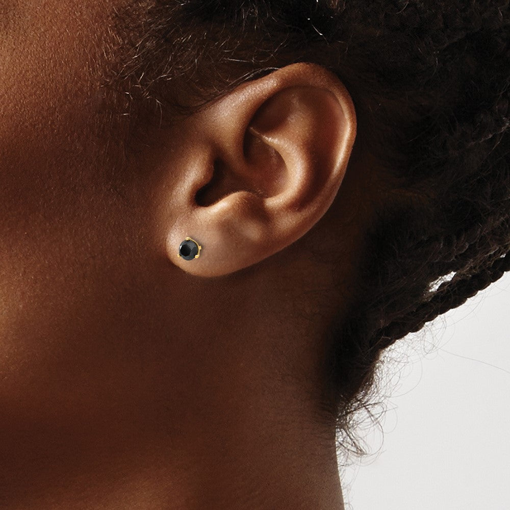 14k 3/4ct Black Diamond Stud Earrings