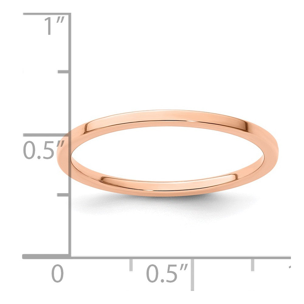 14K Rose Gold 1.2mm Flat Polished Stackable Band Size 9