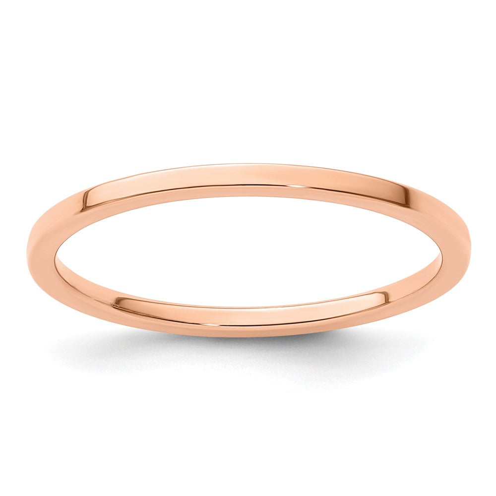 14K Rose Gold 1.2mm Flat Polished Stackable Band Size 9.5