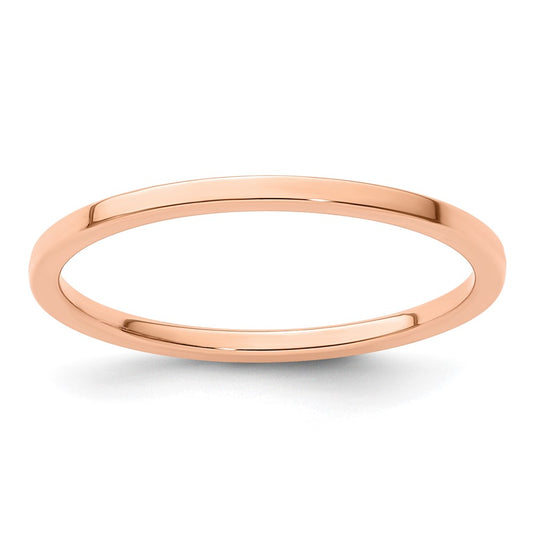 14K Rose Gold 1.2mm Flat Polished Stackable Band Size 5