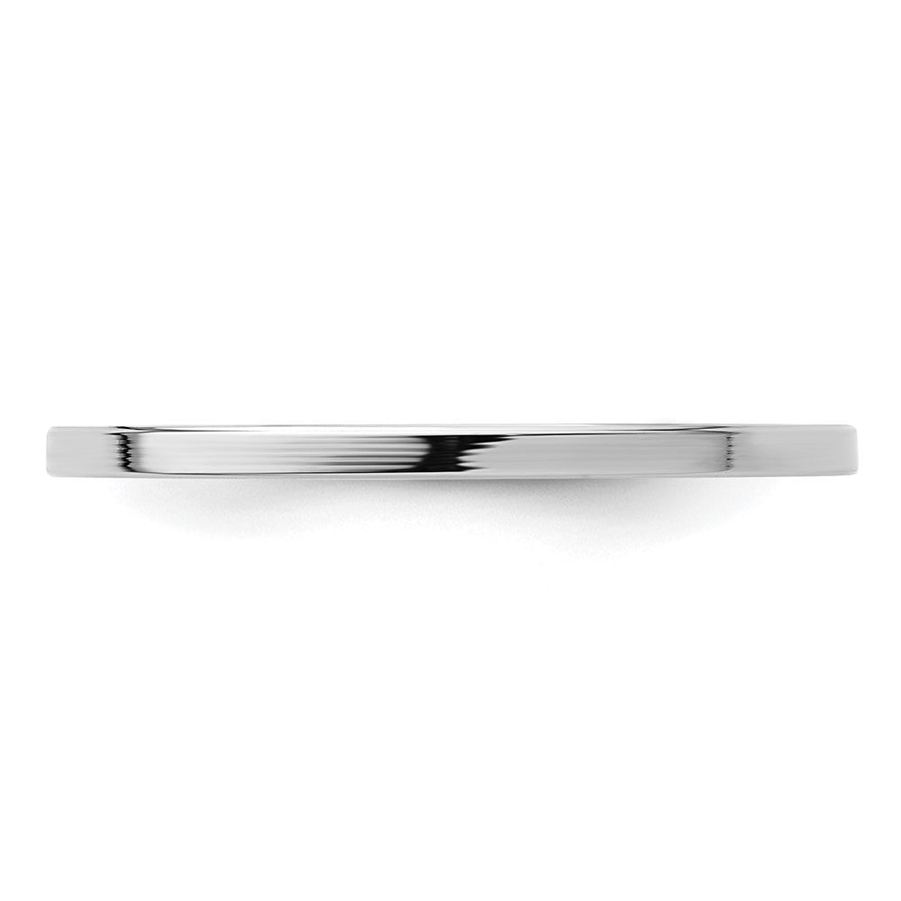 14K White Gold 1.2mm Flat Polished Stackable Band Size 8.5