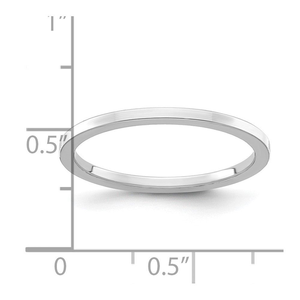 14K White Gold 1.2mm Flat Polished Stackable Band Size 5.5