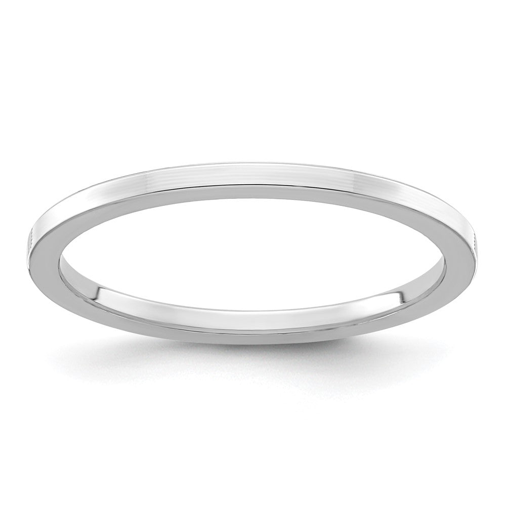 14K White Gold 1.2mm Flat Polished Stackable Band Size 5.5