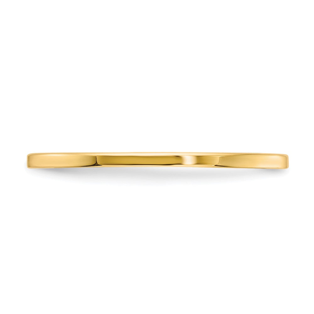 14K Yellow Gold 1.2mm Flat Polished Stackable Band Size 7.5