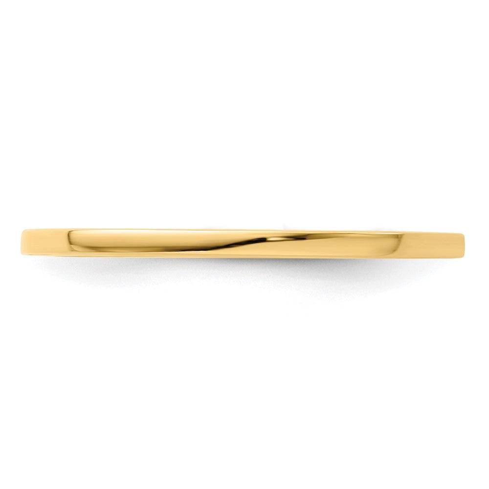 14K Yellow Gold 1.2mm Flat Polished Stackable Band Size 7.5