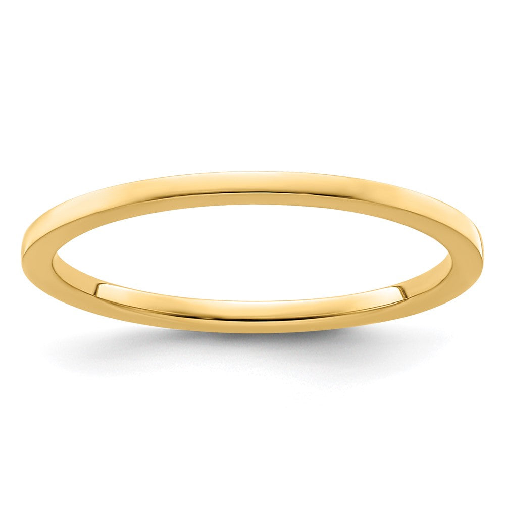14K Yellow Gold 1.2mm Flat Polished Stackable Band Size 6.5