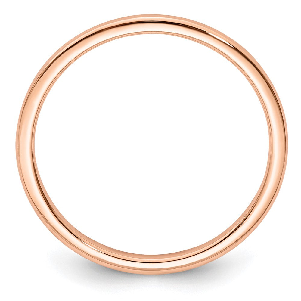 14K Rose Gold 1.2mm Half Round Polished Stackable Band Size 4.5