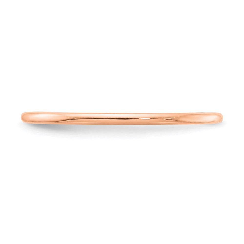 14K Rose Gold 1.2mm Half Round Polished Stackable Band Size 6.5