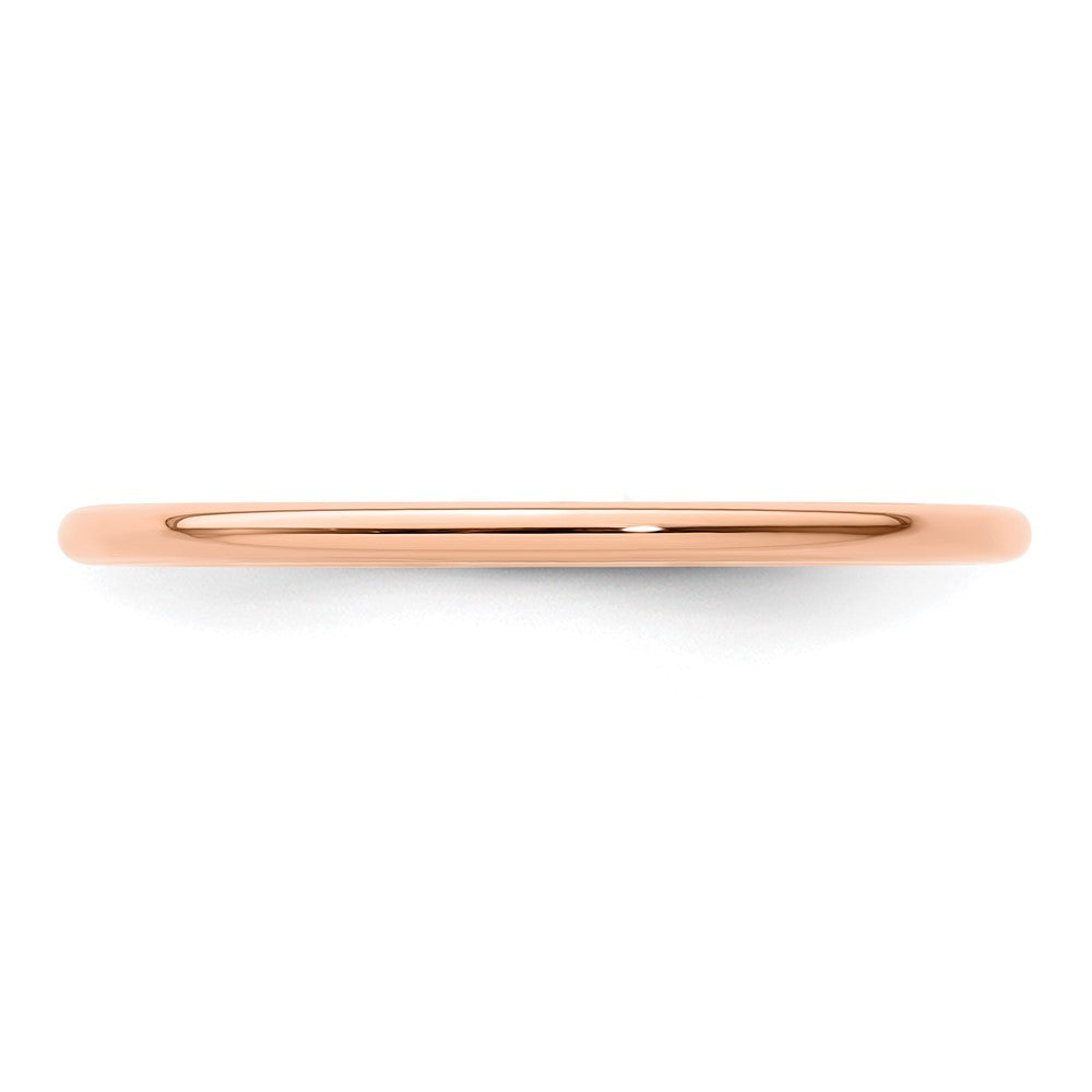 14K Rose Gold 1.2mm Half Round Polished Stackable Band Size 5