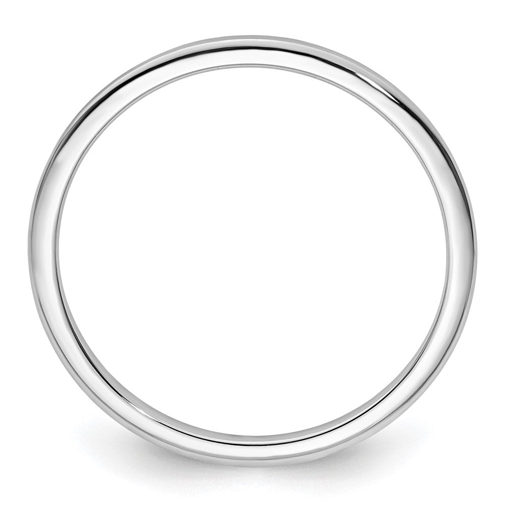 14K White Gold 1.2mm Half Round Polished Stackable Band Size 5.5