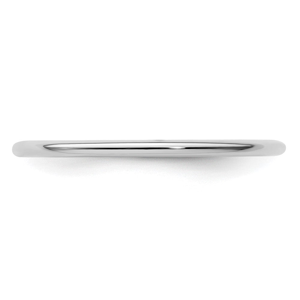 14K White Gold 1.2mm Half Round Polished Stackable Band Size 8