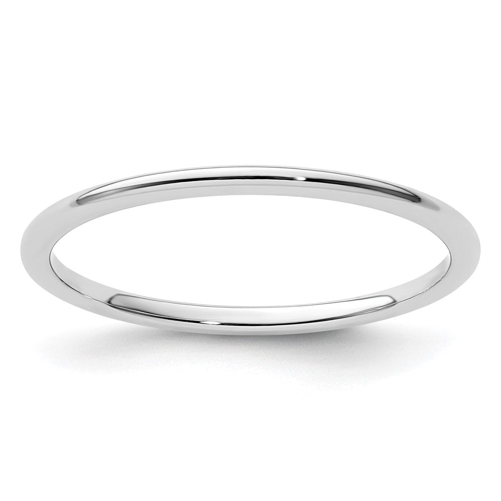 14K White Gold 1.2mm Half Round Polished Stackable Band Size 5.5