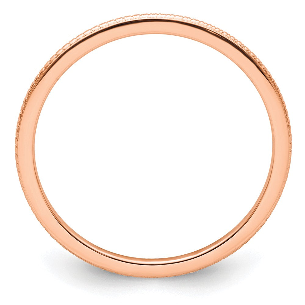 14K Rose Gold 1.2mm Beaded Stackable Band Size 5