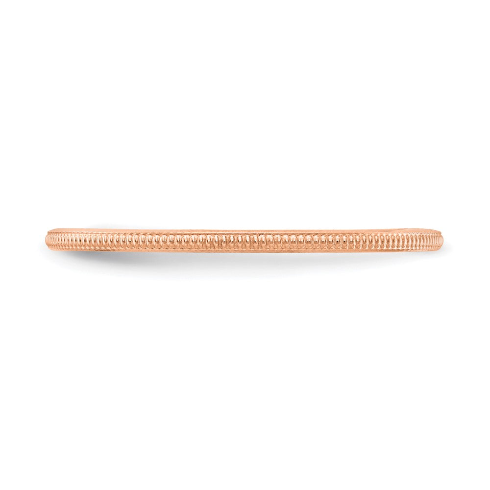 14K Rose Gold 1.2mm Milgrain Stackable Band Size 7