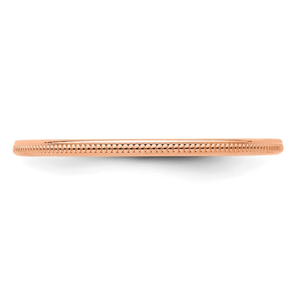 14K Rose Gold 1.2mm Milgrain Stackable Band Size 6.5