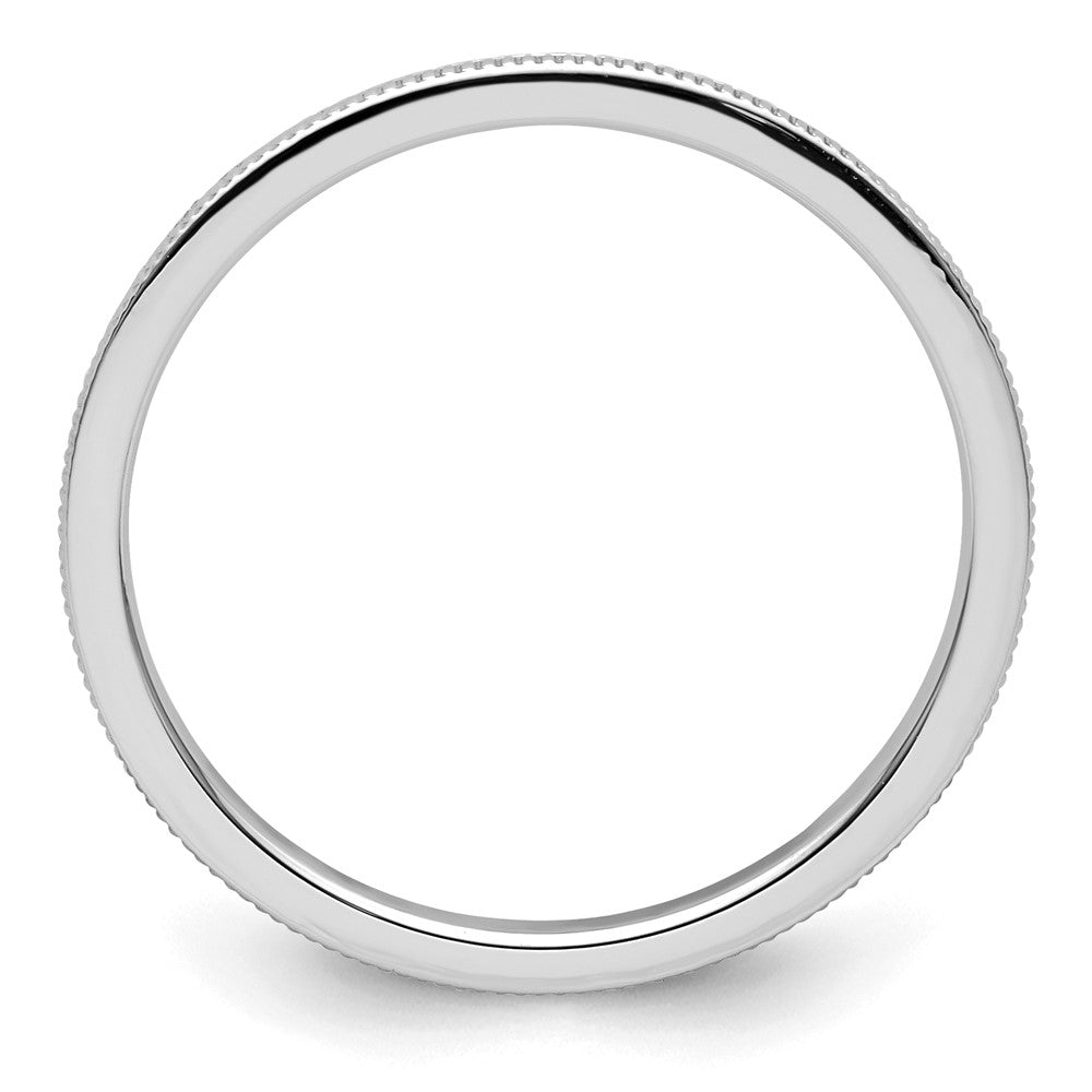 14K White Gold 1.2mm Milgrain Stackable Band Size 4.5