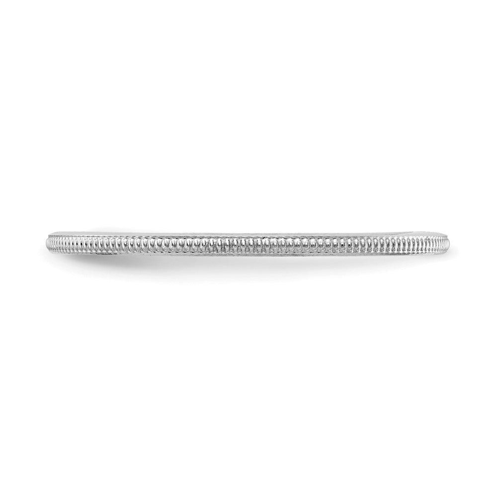 14K White Gold 1.2mm Milgrain Stackable Band Size 6