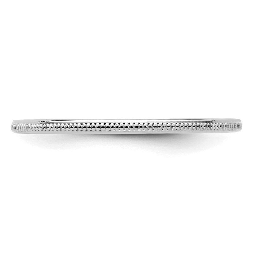 14K White Gold 1.2mm Milgrain Stackable Band Size 9.5