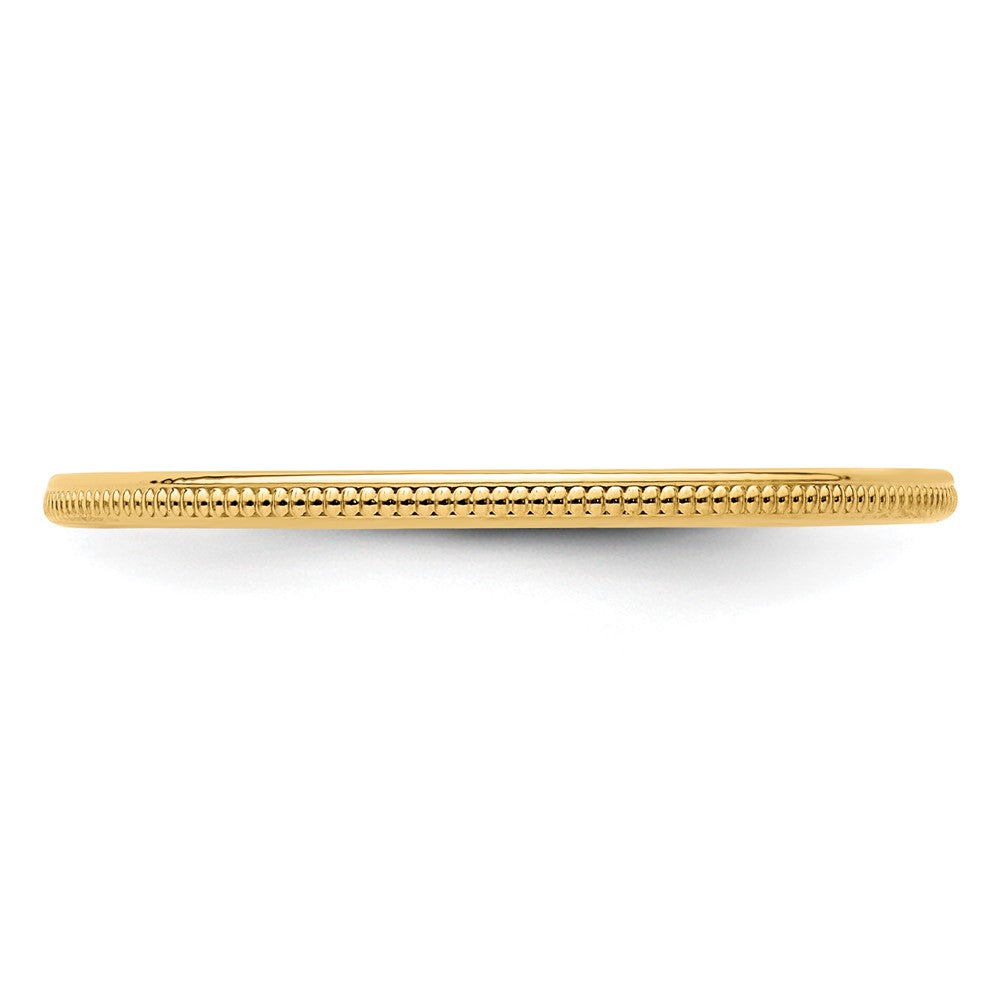 14K Yellow Gold 1.2mm Milgrain Stackable Band Size 5.5